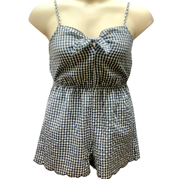 Evolutionary NWT Black White Gingham Printed Co-Ord Romper, Med - Picture 2 of 13